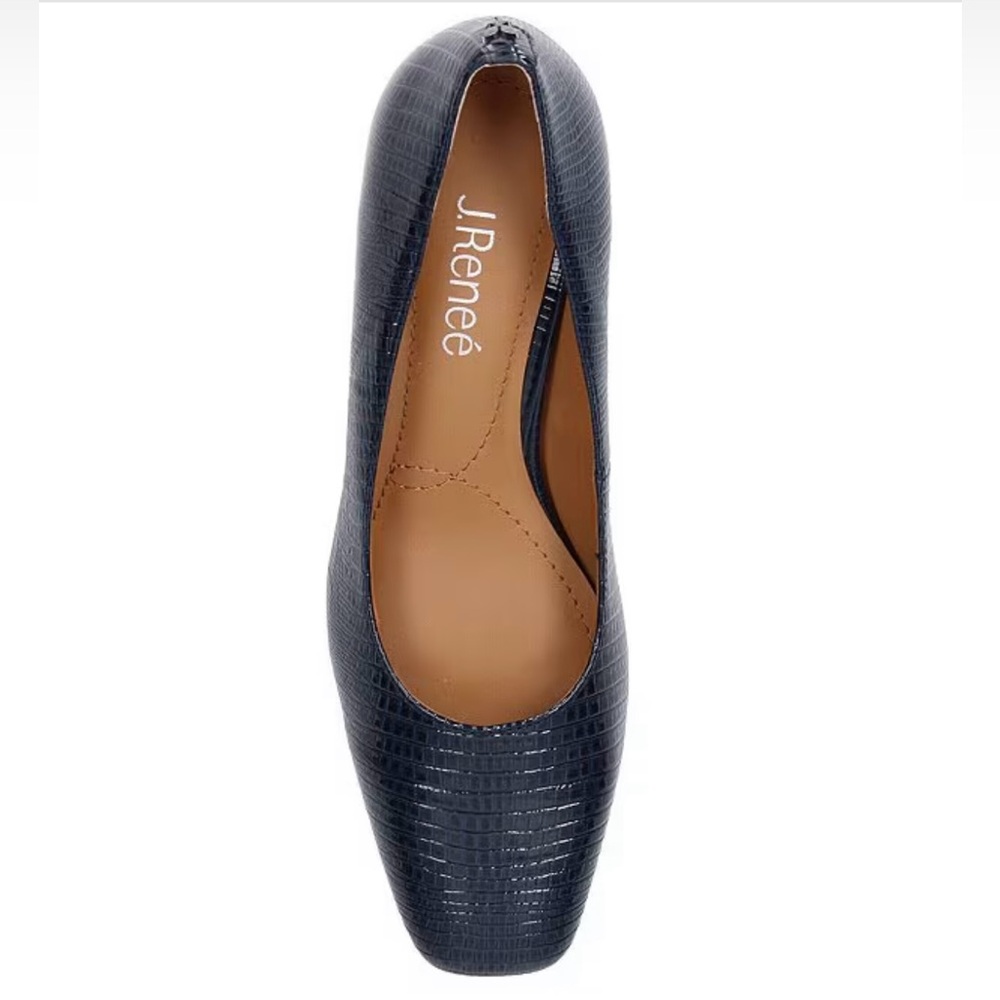 New in the box J.Renee Women's Textured Navy Patent Lizard Embossed Shoes